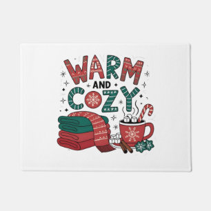 Warm And Cozy Christmas Hot Cocoa Xmas  Doormat