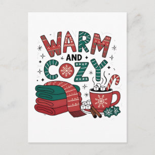 Warm And Cozy Christmas Hot Cocoa Xmas Invitation Postcard
