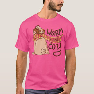 Warm And Cozy Pug Puggle Dog Owner Puppy Pet Dog L T-Shirt
