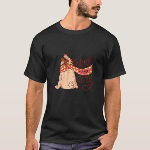 Warm And Cozy Pug Puggle Dog Owner Puppy Pet Dog T-Shirt