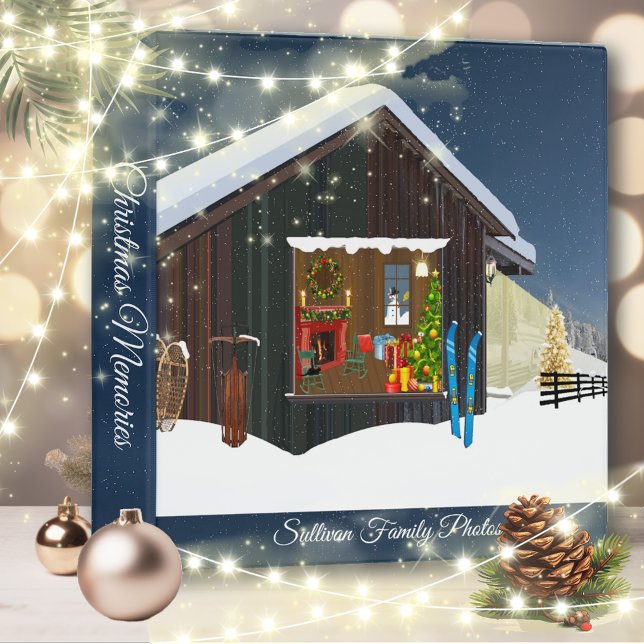 Warm And Cozy Ski Cabin Christmas Photo 3 Ring Binder (Creator Uploaded)
