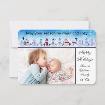 Warm And Cozy Snowmen - 3x5 Christmas Card by Midesigns55555 at Zazzle