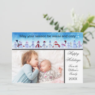 Warm and Cozy Snowmen - Christmas Card