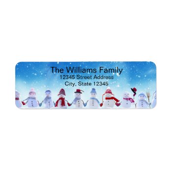 Warm And Cozy Snowmen - Return Address Label by Midesigns55555 at Zazzle