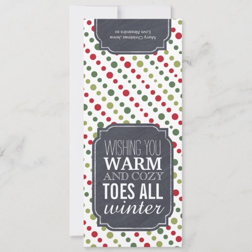 Warm and Cozy Toes _ Gift tag for wrapping socks Holiday Card