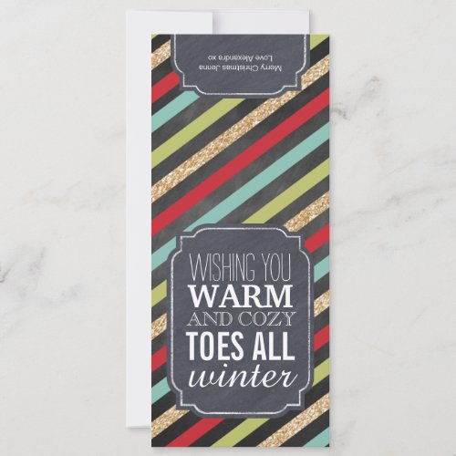 Warm and Cozy Toes _ Gift tag for wrapping socks Holiday Card