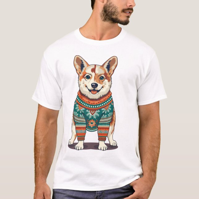 Warm and Fuzzy Christmas Dog T-Shirt (Front)