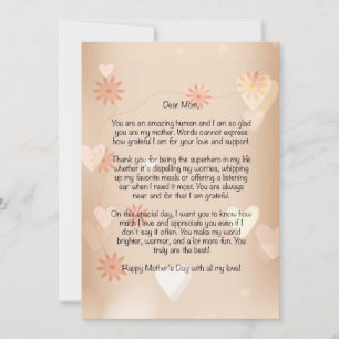 Warm and Fuzzy Mother's Day Letter Holiday Card