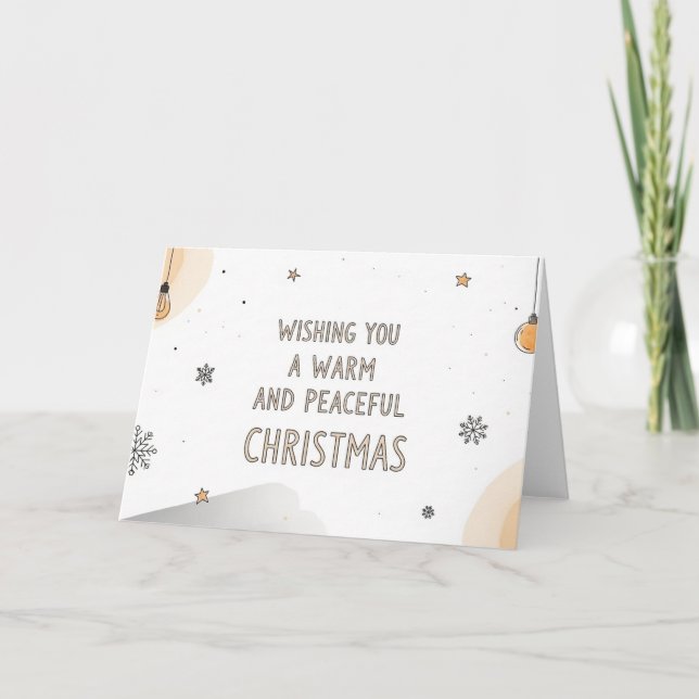 Warm and Peaceful Christmas Minimalist Card Art (Front)