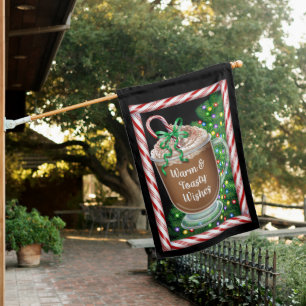 Warm and Toasty Wishes Cocoa Reversible House Flag