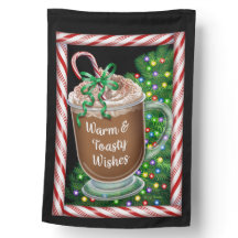 Warm and Toasty Wishes Cocoa Reversible House Flag