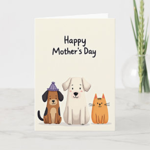 Warm Animal Mothers Day Card