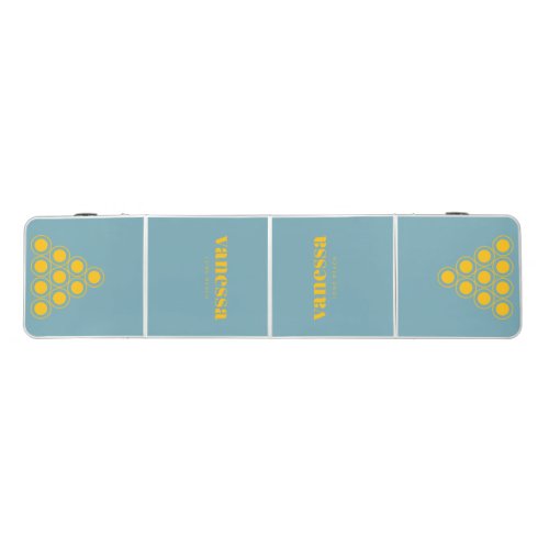 Warm Aqua Afternoon Minimal Modern Classic Name Beer Pong Table