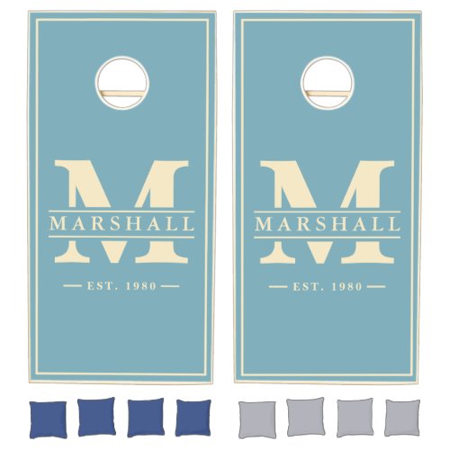 Warm Aqua Name & Initial Overlay