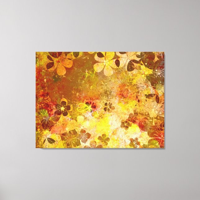 Warm autumn abstract  painting canvas print (Front)
