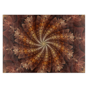 Warm Autumn Colors, Modern Abstract Fractal Art Cutting Board