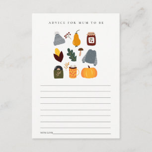 Warm Autumn Essential Advice For Mum Baby Shower Enclosure Card