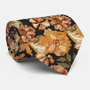 Warm Autumn Floral Abstract Vintage Wedding Neck Tie