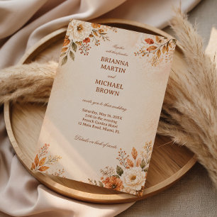 Warm Autumn Floral Invitation