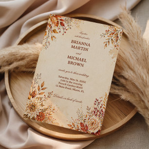 Warm Autumn Floral Invitation