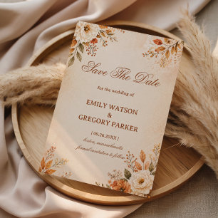 Warm Autumn Floral Save The Date