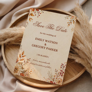 Warm Autumn Floral Save The Date
