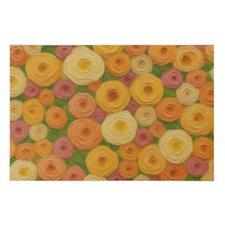 Warm Autumn Floral Seamless Pattern Oil Painting A Faux Canvas Print