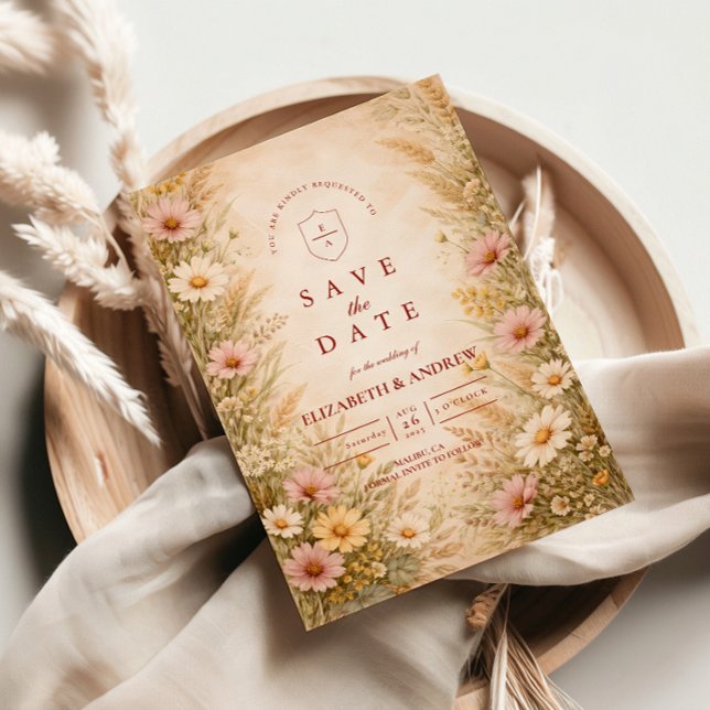 Warm Autumn Floral Wedding Save The Date (Creator Uploaded)