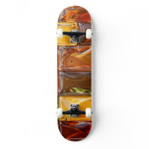 Warm Autumn Glass Tile Mosaic - Glossy Amber