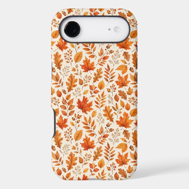 Warm Autumn Leaves Seamless Pattern Iphone Case (Back)