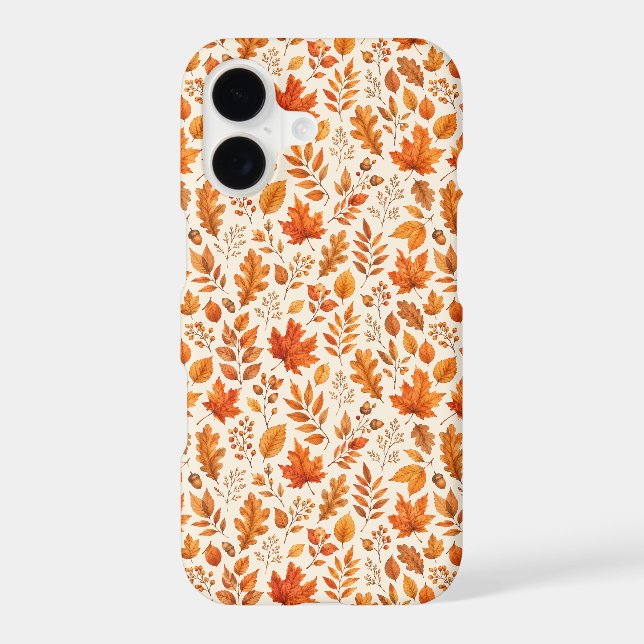 Warm Autumn Leaves Seamless Pattern Iphone Case (Back)