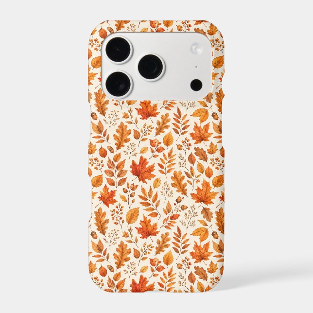 Warm Autumn Leaves Seamless Pattern Iphone Case (Back)