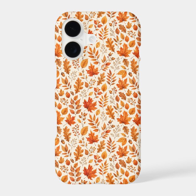 Warm Autumn Leaves Seamless Pattern Iphone Case (Back)