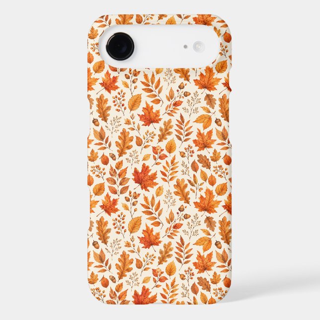 Warm Autumn Leaves Seamless Pattern Iphone Case (Back)