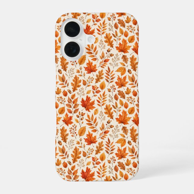 Warm Autumn Leaves Seamless Pattern Iphone Case (Back)