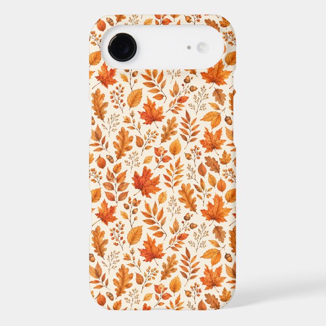 Warm Autumn Leaves Seamless Pattern Iphone Case (Back)