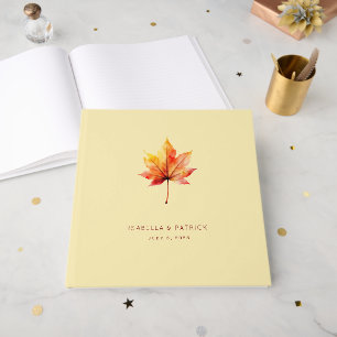 Warm Autumn Maple Leaf Guest Book