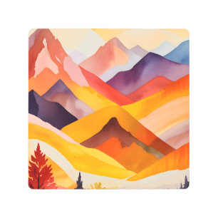 Warm Autumn Mountains Metal Print