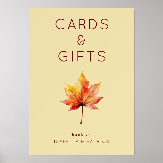 Warm Autumn Watercolor Leaf Holder (Front)