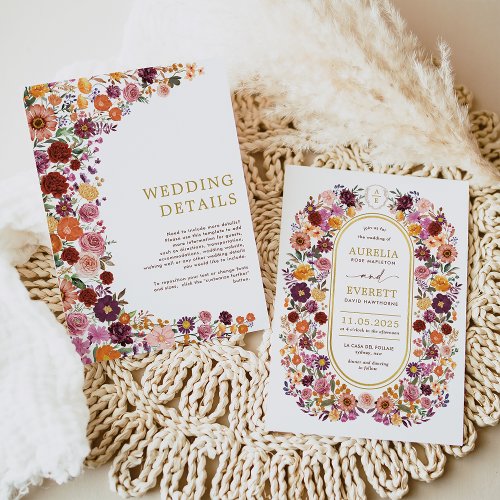Warm Autumn Wildflower Garden Wedding Details
