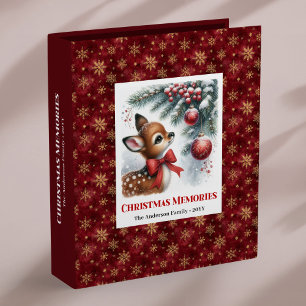 Warm baby deer snowy forest kids memory album 3 ring binder