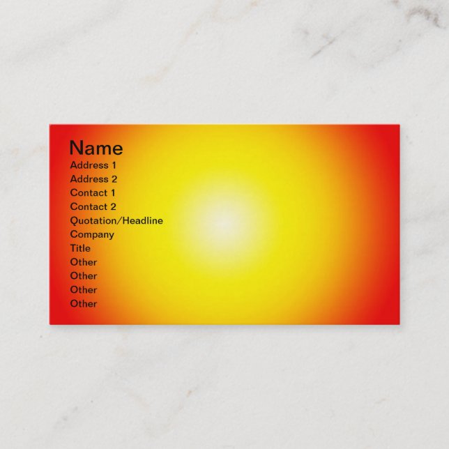 Warm Background, Name, Address 1, Address 2, Co... Business Card (Front)