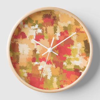 Warm Beautiful Colorful Fall Autumn Colors Clock