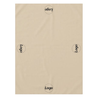 Warm Beige Black Logo Business Promotional  Tablecloth