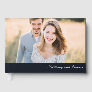 Warm Beige Candid Photo Guest Book