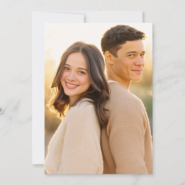 Warm Beige Candid Photo Invitation (Front)
