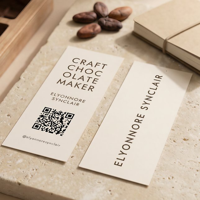 Warm Beige Craft Chocolate Maker Vertical Business Bookmarks (Creator Uploaded)