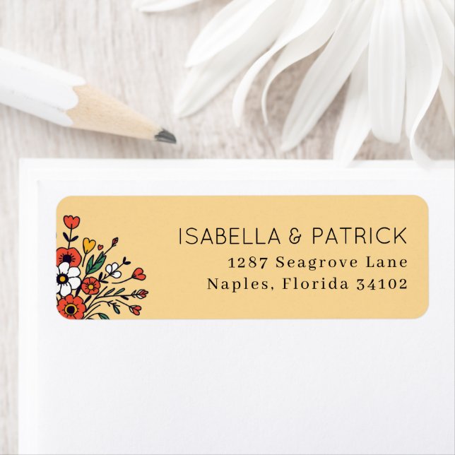 Warm Beige Floral Illustration Label (Insitu)