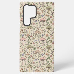 Warm Beige Fungi Seamless Pattern Samsung Galaxy S22 Ultra Case