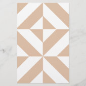 Warm Beige Geometric Deco Cube Pattern (Front)